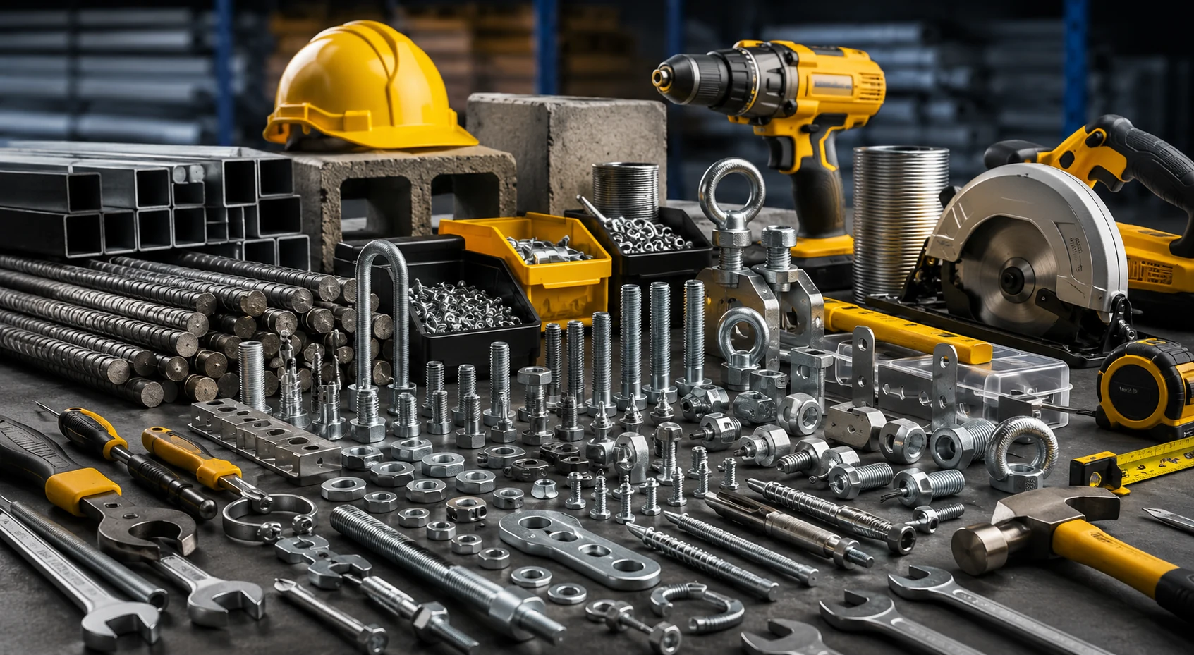 Hand sorting nuts and bolts alongside wrenches