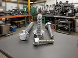 Hex bolts on a workbench in the workshop